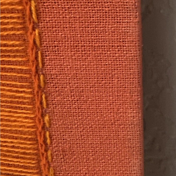 MCM Vintage 1970s Orange Yarn Fiber Embroidery Hand Woven Boho 14x18”